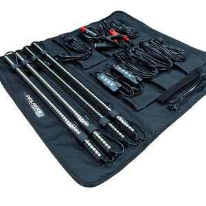 Polaris Camping LED light bar entire kit with bag rolled out
