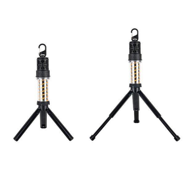 Polaris mosquito repellent camp light on tripod demonstrating the different sizes