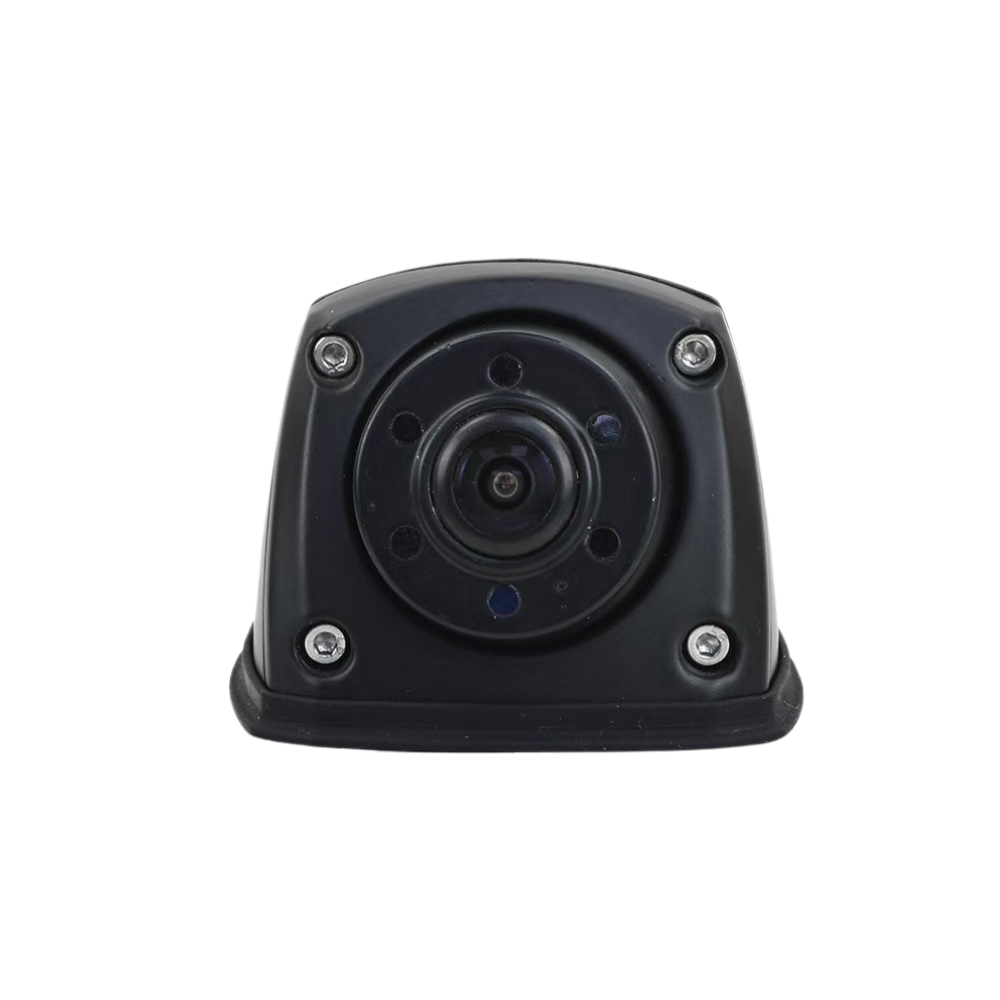 Front-facing lens of Polaris hi resolution caravan side camera with 120 degree wide angle lens