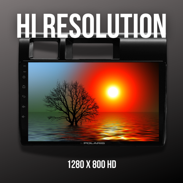 High resolution 1280x800 HD display on Polaris 70 Maxx24 head unit for Landcruiser 70 Series